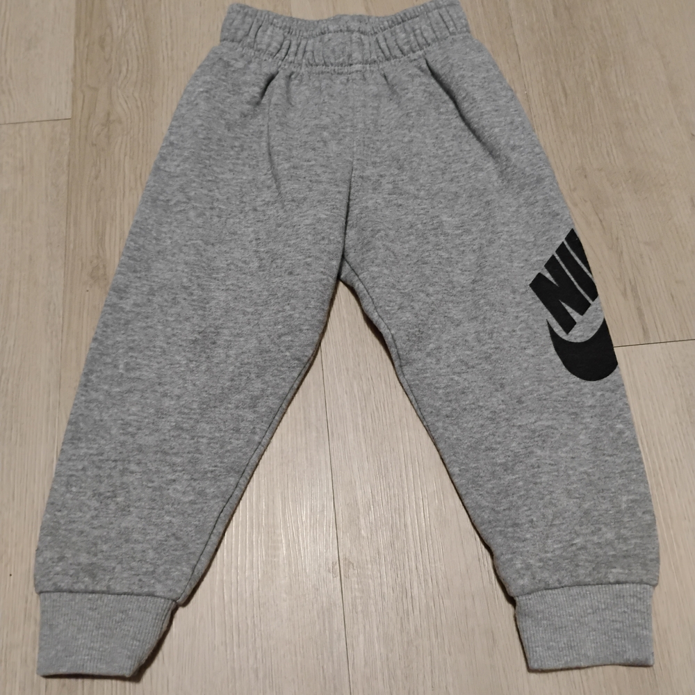 Nike Kids Gray Joggers with Black Logo